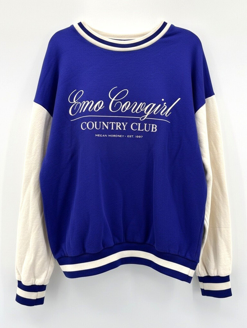 Emo Cowgirl Country Club Megan Moroney Est 1997 Sweatshirt Blue XXL